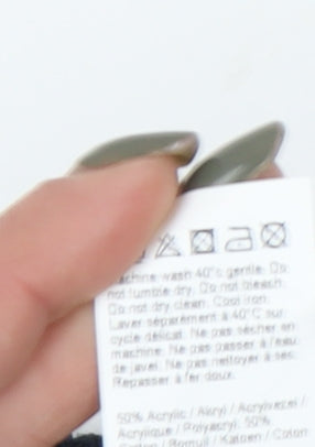 River Island Men's Black M Waffle-Knit Pullover Jumper