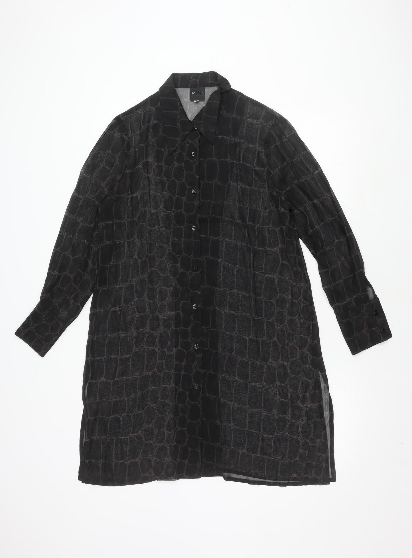 Jasper Conran Women's Black Button-Up Shirt S