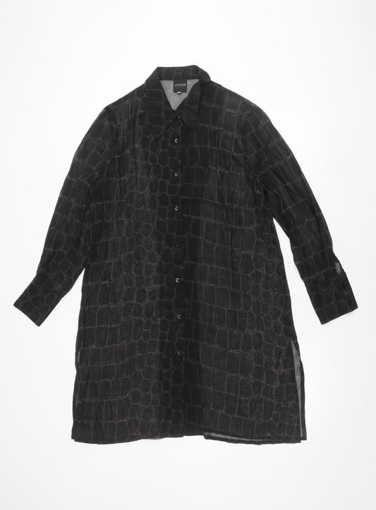 Jasper Conran Women's Black Button-Up Shirt S