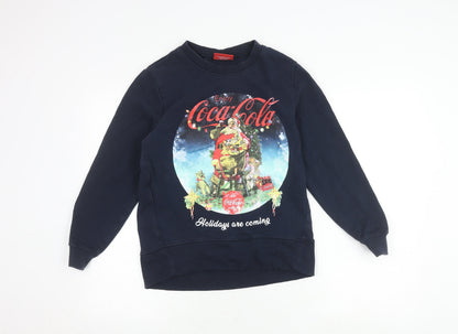 Tu Women's Blue Christmas Graphic Pullover Sweatshirt Size 8