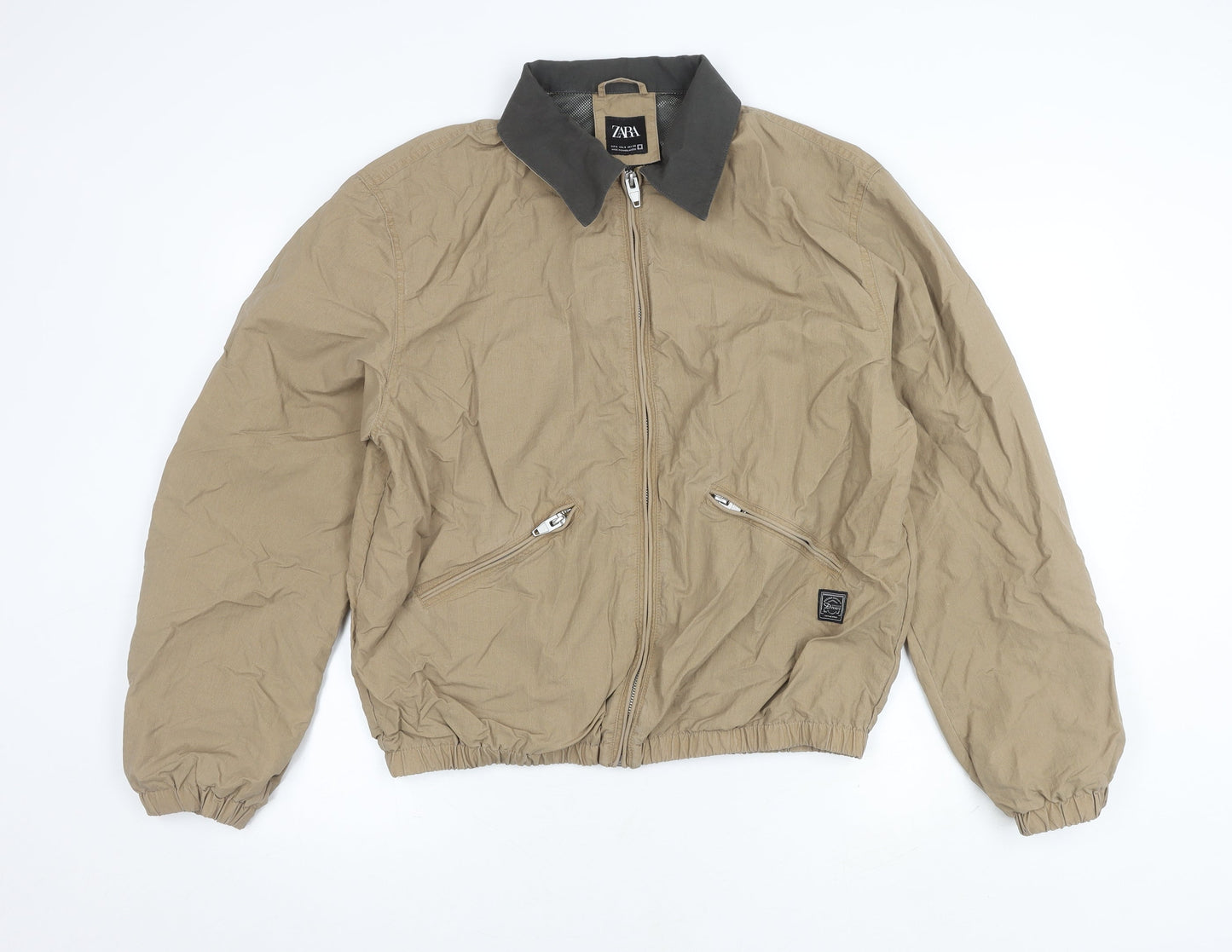 Zara Men's Beige Bomber Jacket S