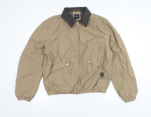Zara Men's Beige Bomber Jacket S
