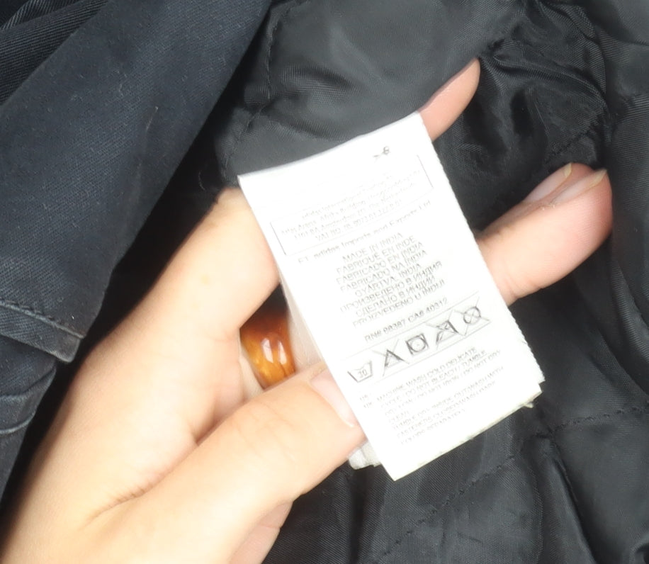 Womens UK Size S adidas Black Parka Coat