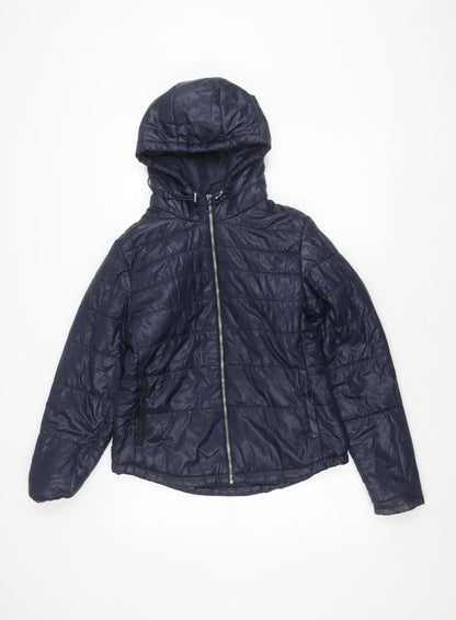 Womens UK Size XL Bershka Blue Puffer Jacket