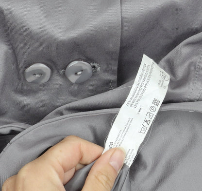 Blanco Women's Grey Trench Coat Size 14 Belted Classic