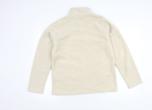 EWM Women's Beige Fleece Jacket Size M Regular Zip