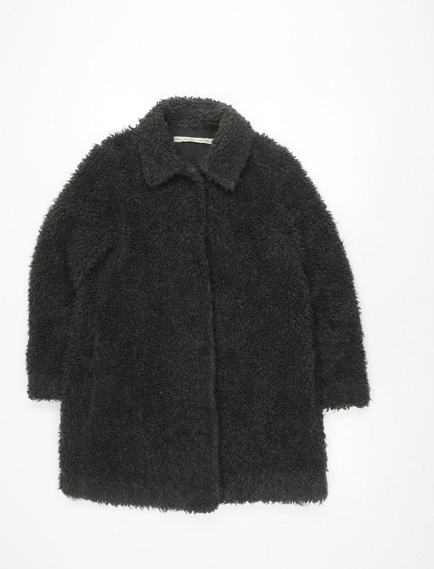 & Other Stories Women's Black Long Coat Size 6