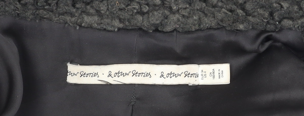 & Other Stories Women's Black Long Coat Size 6