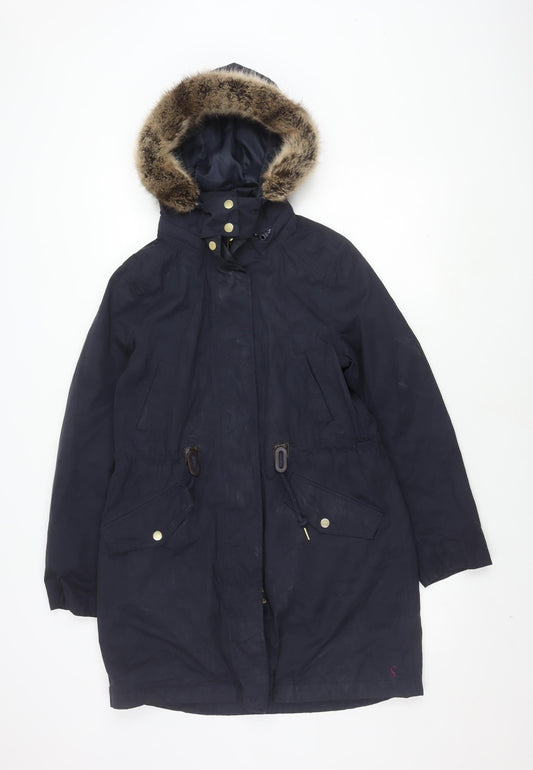 Womens UK Size 10 Joules Blue Parka Coat