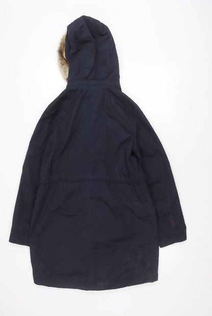 Womens UK Size 10 Joules Blue Parka Coat