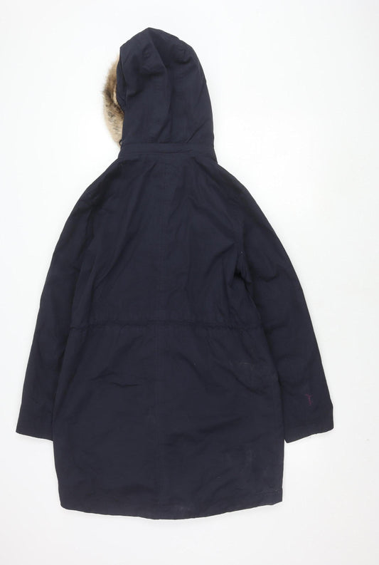 Womens UK Size 10 Joules Blue Parka Coat