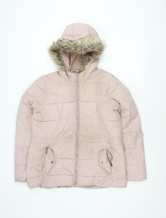 Womens UK Size 12 Dorothy Perkins Pink Puffer Jacket