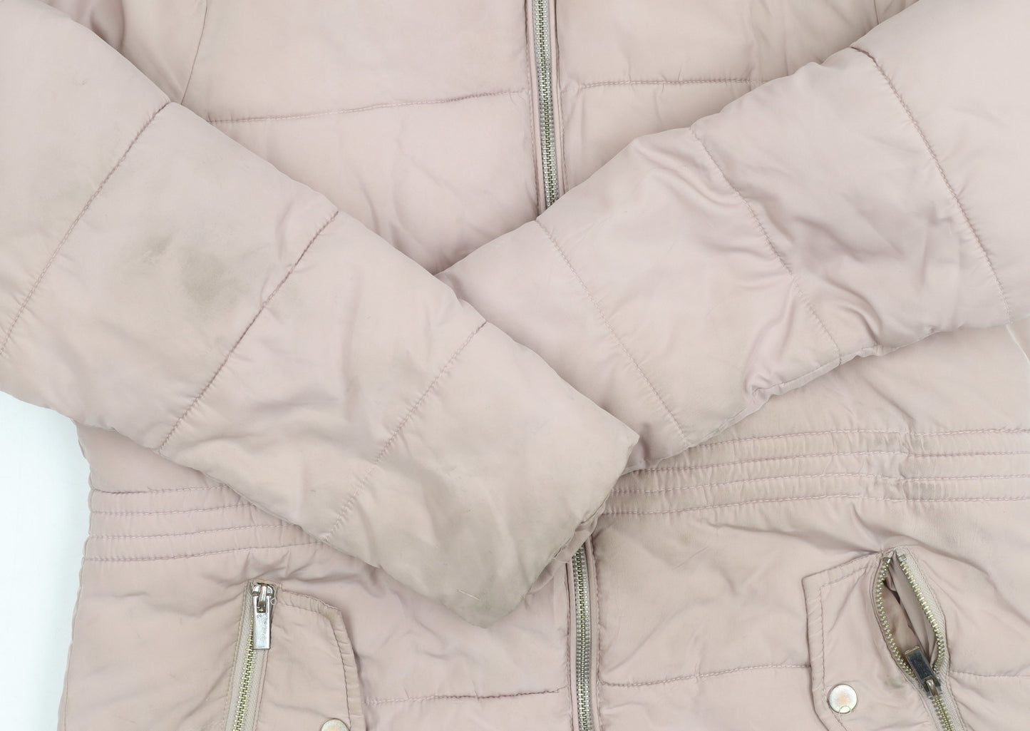 Womens UK Size 12 Dorothy Perkins Pink Puffer Jacket