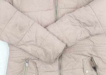 Womens UK Size 12 Dorothy Perkins Pink Puffer Jacket
