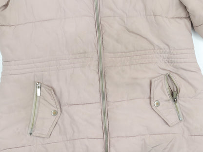 Womens UK Size 12 Dorothy Perkins Pink Puffer Jacket
