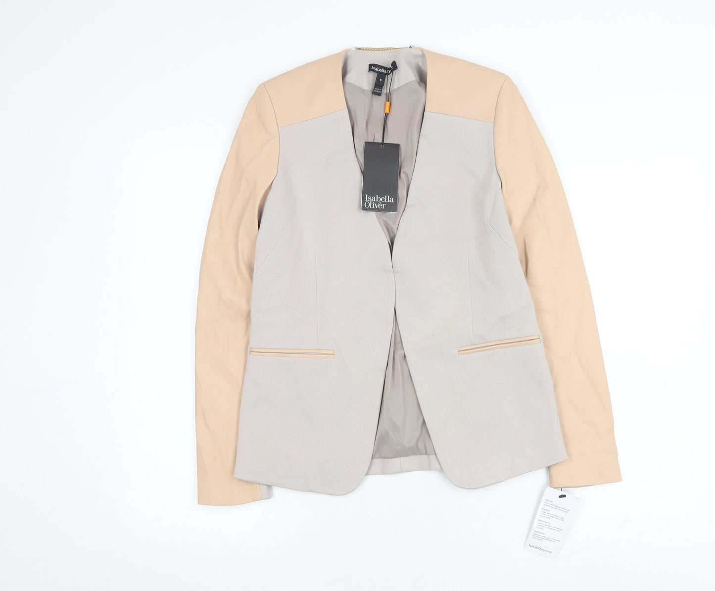 Womens UK Size 2XS Isabella Oliver Regular Beige Blazer