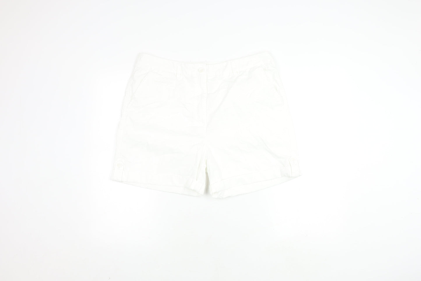 Marks and Spencer Women's White Cotton Shorts Size 16