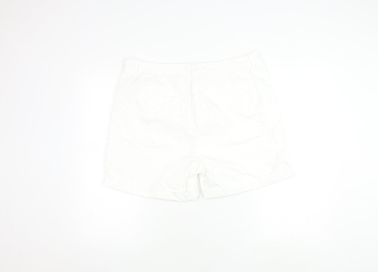 Marks and Spencer Women's White Cotton Shorts Size 16