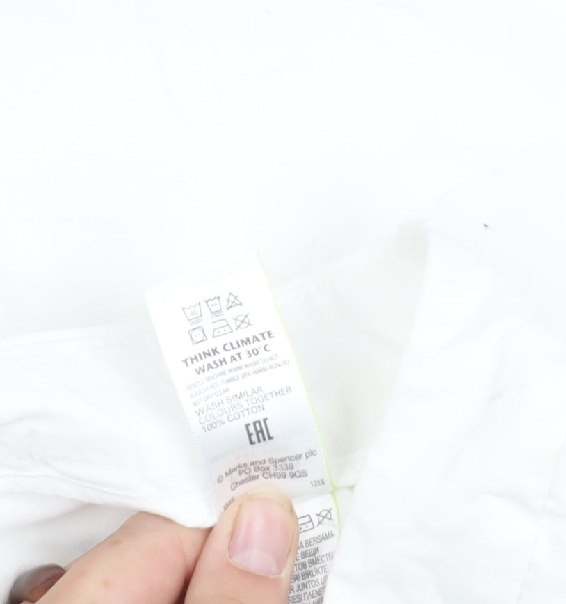 Marks and Spencer Women's White Cotton Shorts Size 16