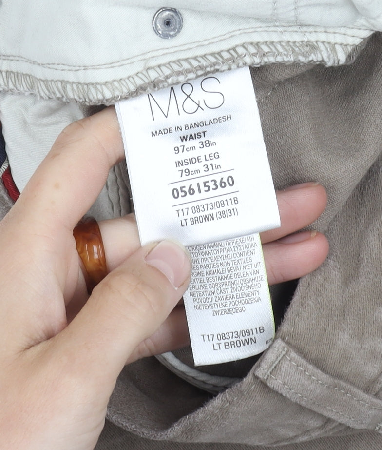 Marks and Spencer Men's Brown Trousers 38