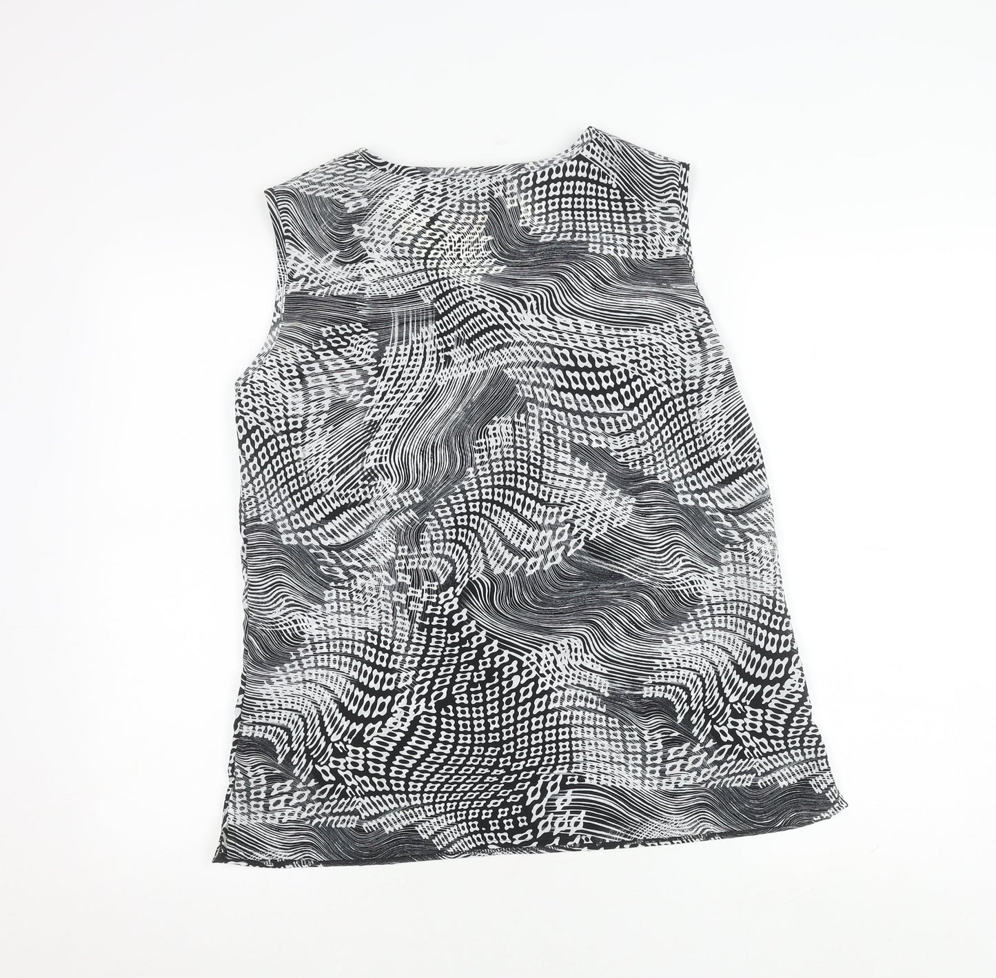 Vantican Women's Black Geometric Blouse, Size 12