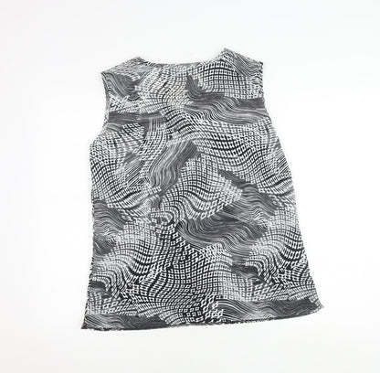 Vantican Women's Black Geometric Blouse, Size 12