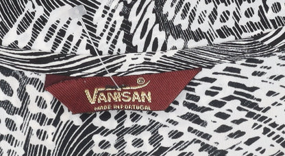 Vantican Women's Black Geometric Blouse, Size 12