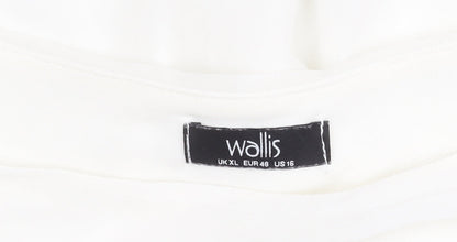 Womens UK Size XL Wallis White Cropped T-Shirt