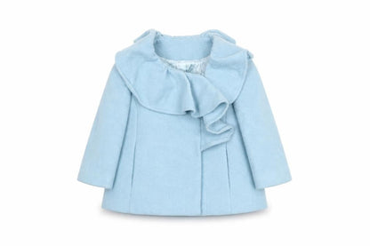 Front view of Nicholas & Bears Wool Blue Toddler Coat, 18 Months