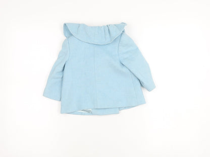 Nicholas & Bears Wool Blue Toddler Coat, 18 Months