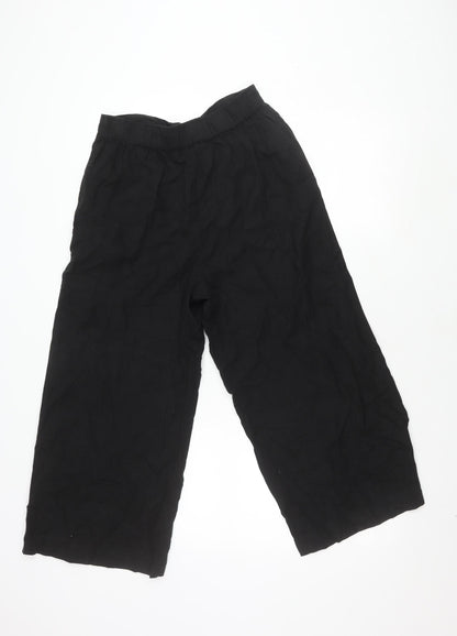 Womens UK Size L MNG Relaxed Fit Cropped Black Trousers
