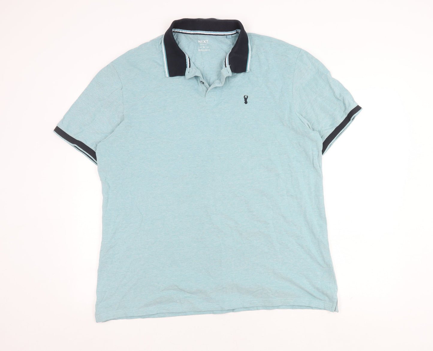 Next Men's Blue Polo Shirt XL Regular Fit