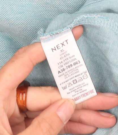 Next Men's Blue Polo Shirt XL Regular Fit