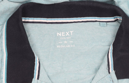 Next Men's Blue Polo Shirt XL Regular Fit