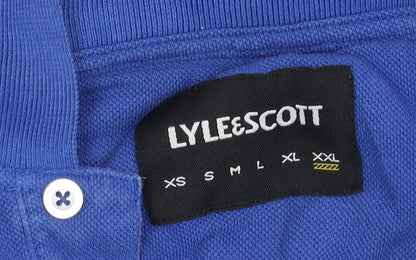Lyle & Scott Men's Blue Polo Shirt, Short Sleeve, Logo