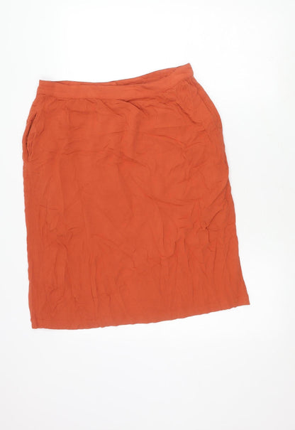 Pink Martini Women's Orange Rayon Skirt, Size M