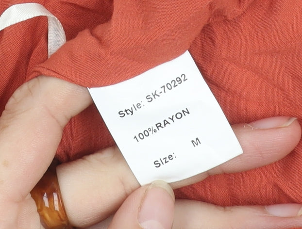 Pink Martini Women's Orange Rayon Skirt, Size M