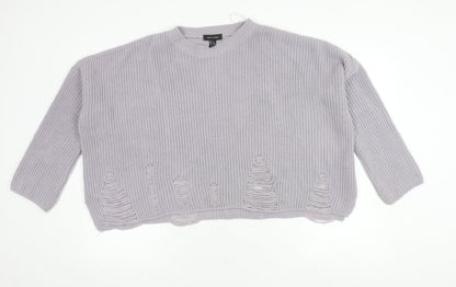 Womens UK Size XS New Look Grey Pullover Jumper