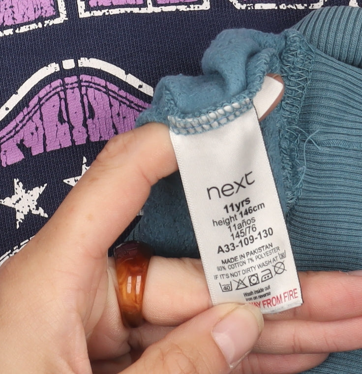 Next Girls Blue Graphic Sweatshirt, 11 Years