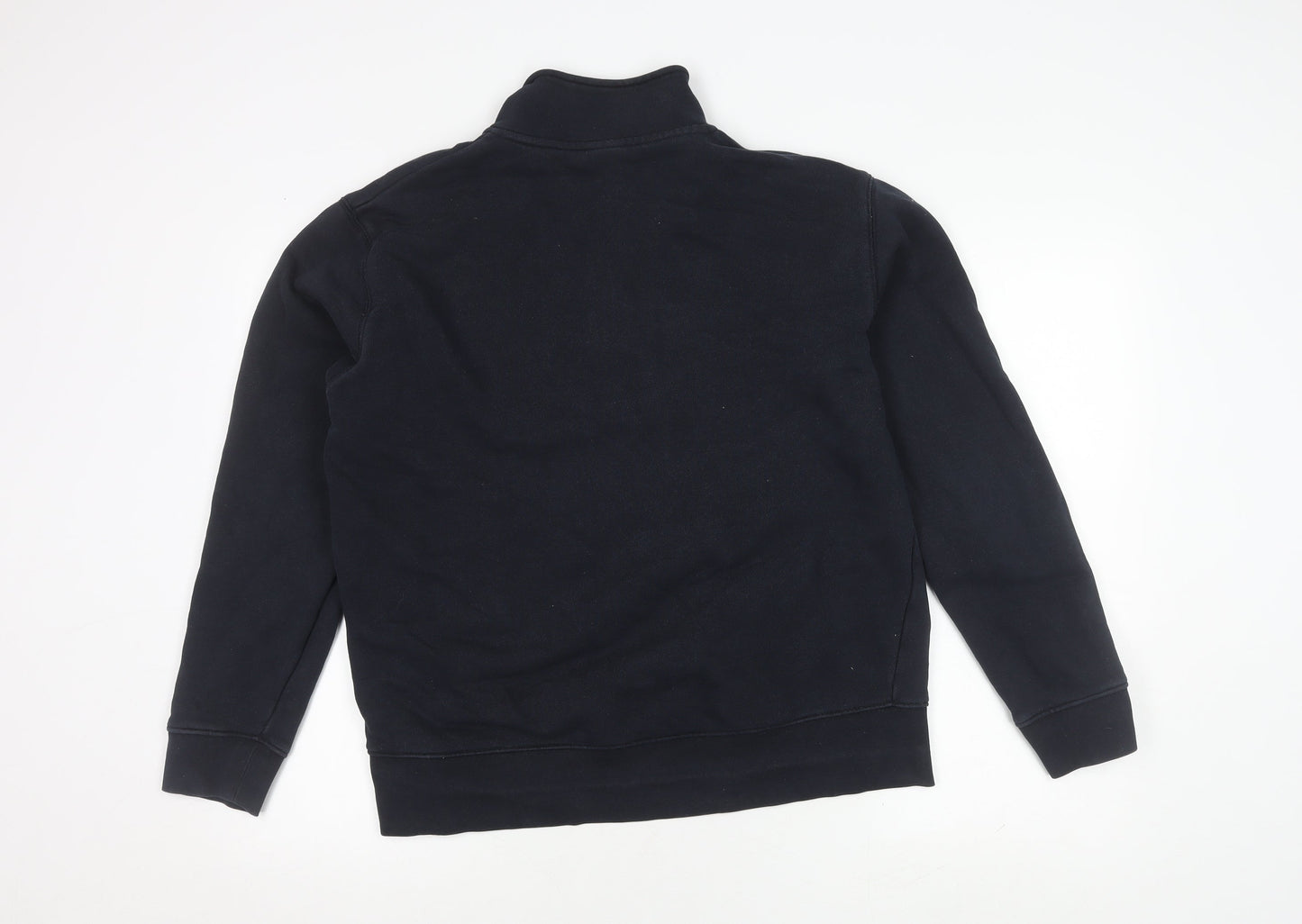 Zara Men's Black L Partial Zip Sweatshirt, High Neck