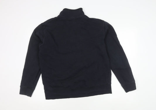 Zara Men's Black L Partial Zip Sweatshirt, High Neck