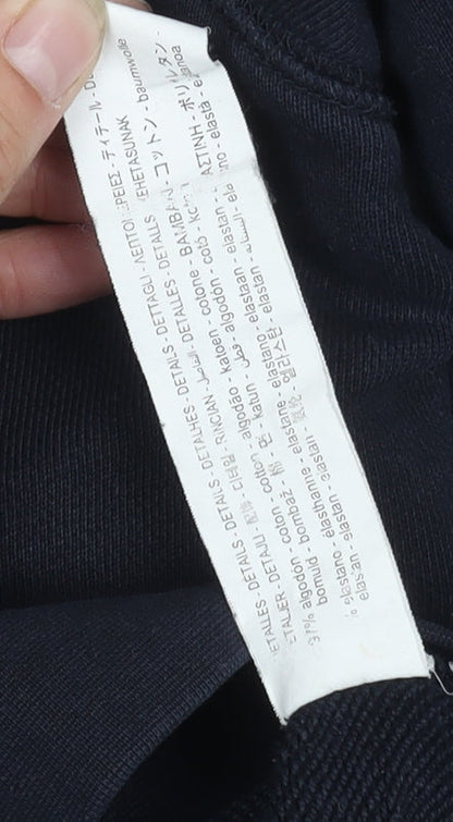 Zara Men's Black L Partial Zip Sweatshirt, High Neck