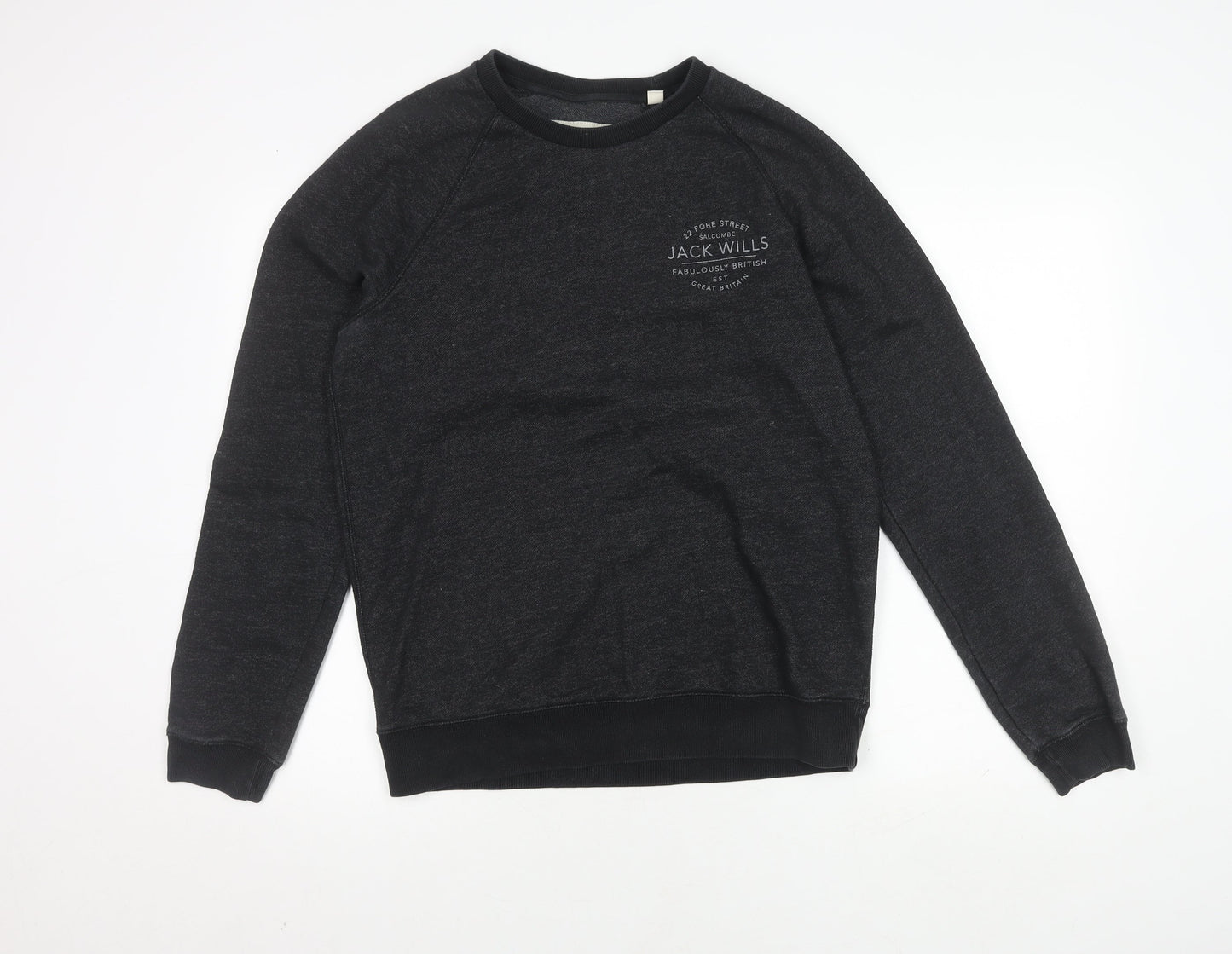 Mens UK Size M Jack Wills Black Pullover Sweatshirt