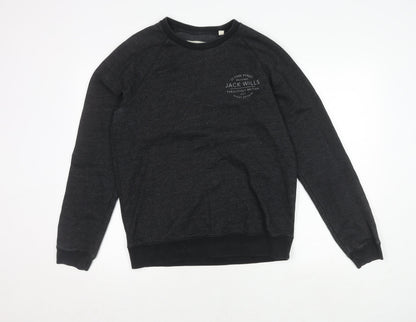 Mens UK Size M Jack Wills Black Pullover Sweatshirt