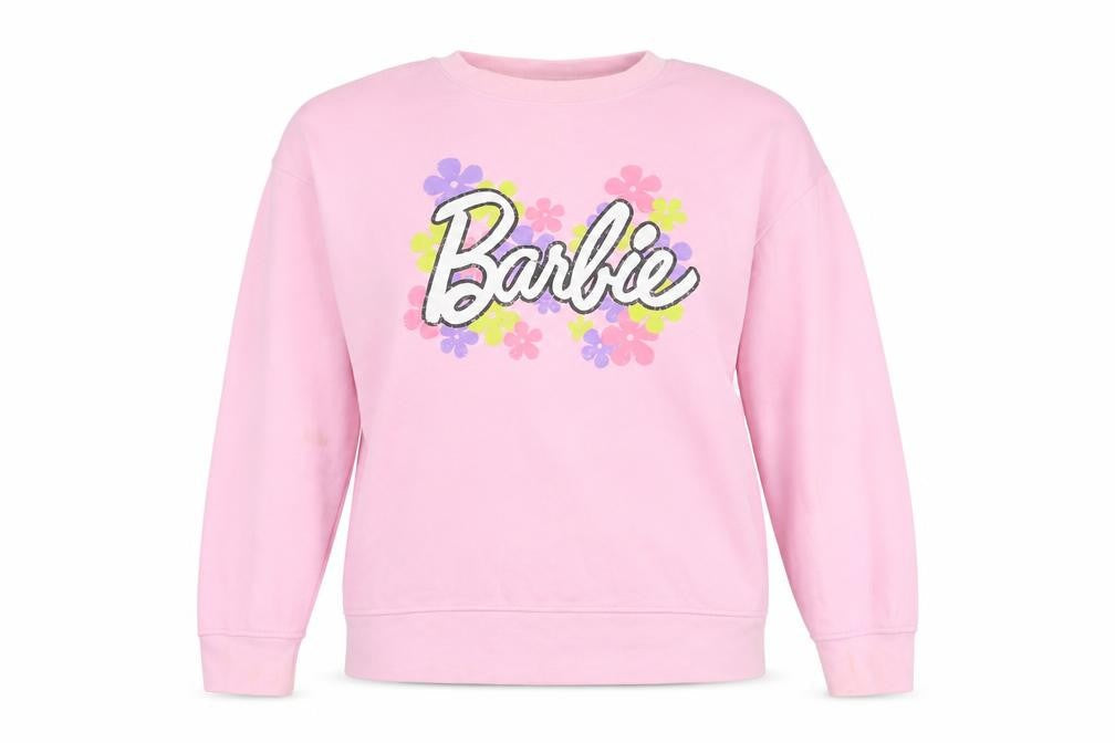 Womens UK Size 12 Barbie Pink Pullover Sweatshirt