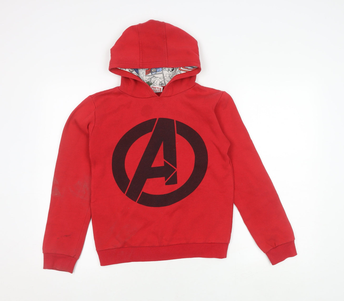 Marvel Avengers Boys Hoodie Red Pullover 13 Years Graphic