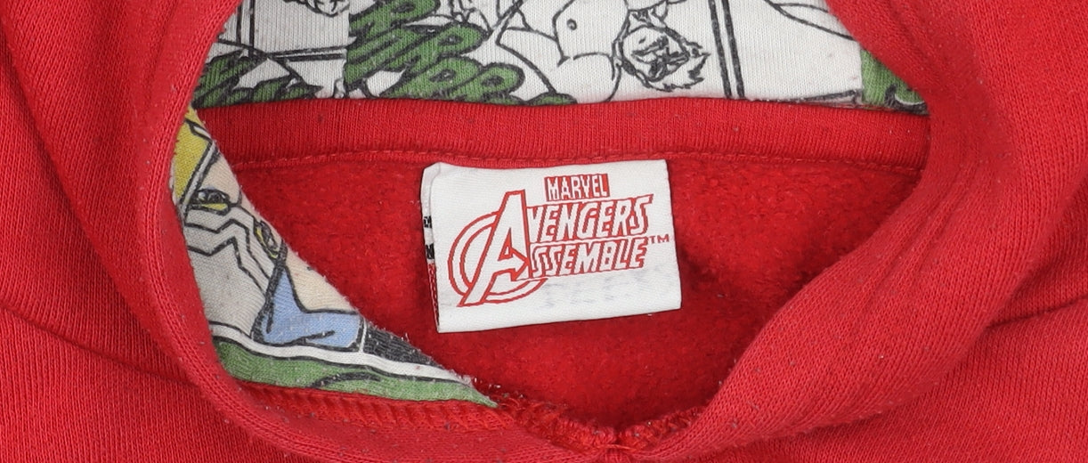 Marvel Avengers Boys Hoodie Red Pullover 13 Years Graphic
