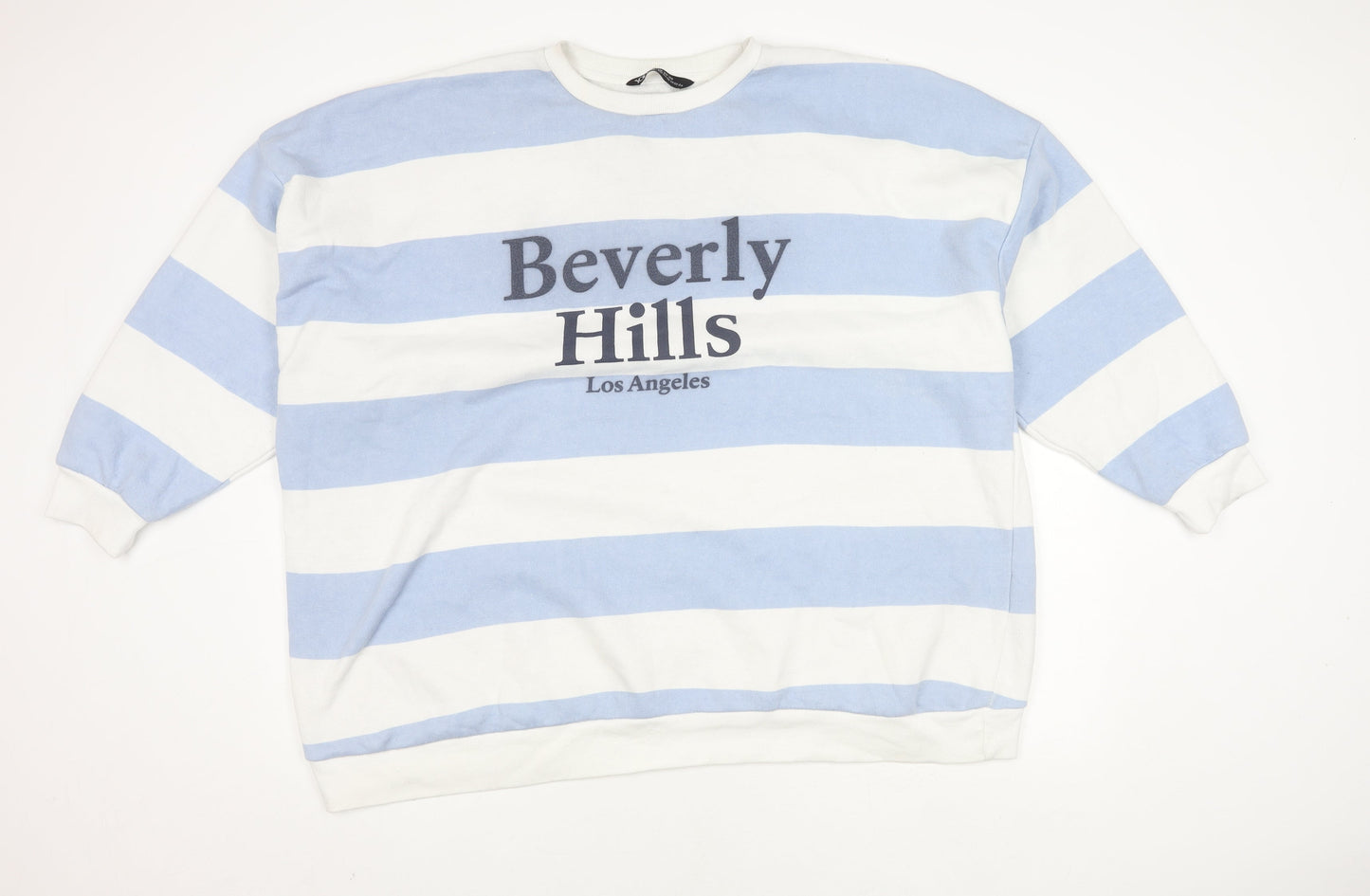 Yours Women's Blue Striped Pullover Sweatshirt 26-28