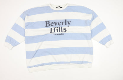 Yours Women's Blue Striped Pullover Sweatshirt 26-28