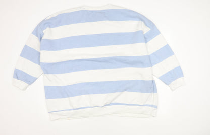 Yours Women's Blue Striped Pullover Sweatshirt 26-28